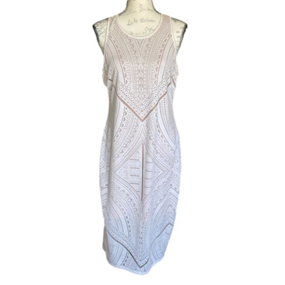 Mossimo Supply Co. Dresses & Skirts - MOSSIMO Sleeveless Racerback Dress White and Tan Size Large